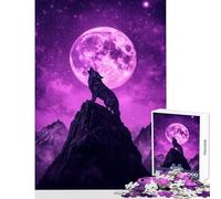 Puzzle per adulti da 1000 pezzi "L'ululato del lupo al chiaro di luna" - Gioco interattivo decorazione per la casa giocattolo educativo regalo di compleanno e unico (50x75cm)