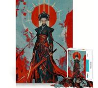 Puzzle per adulti da 1000 pezzi,Luna di Sangue,Regina Samurai,intagli precisi,gioco divertente e stimolante,ideale per momenti di relax,regalo di compleanno o per chi ama gli hobby 50x75cm