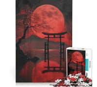 Puzzle per adulti da 1000 pezzi Luna piena rossa Lago sacro Gioco rilassante Decompressione intellettuale Regalo di compleanno Regalo di viaggio 38x52cm
