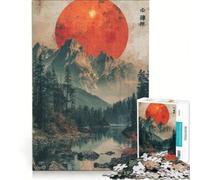 Puzzle per adulti da 1000 pezzi Luna rossa sulla valle gioco rilassante allena la mente e la mano compleanno e Natale 38x26cm