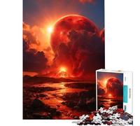 Puzzle per adulti da 1000 pezzi Luna Rossa Vulcanica Gioco per famiglie Gioco stimolante Ottimo regalo per gli amanti dei giochi Difficile (Dimensioni 38x26cm)
