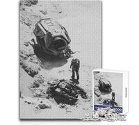 Puzzle per adulti da 1000 pezzi, luogo dello schianto di un'astronave, attività di svago tranquilla e piacevole, giocattolo artigianale di alta qualità con bordi precisi, dimensioni 38x52cm