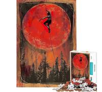 Puzzle per adulti da 1000 pezzi "L'uomo sulla luna rossa" puzzle per ragazzi antistress taglio di precisione regalo per amici e familiari (dimensioni 38x52cm)