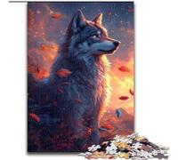 Puzzle per adulti da 1000 pezzi, Lupo al tramonto, Elefante giocattolo, gioco intellettuale, regalo di compleanno, regali, arte murale per età 14+ (dimensioni 26x38cm)