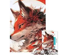 Puzzle per adulti da 1000 pezzi lupo arancione giochi divertenti giocattoli che creano dipendenza per coltivare la pazienza ottimo regalo per gli amanti dei giochi assemblaggio di modelli (38x26cm)