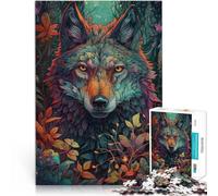 Puzzle per adulti da 1000 pezzi Lupo astratto Fatto di cartone Adatto a partire dai 14 anni Sollievo dallo stress Regali interessanti per ridurre lo stress misurare：38x52cm