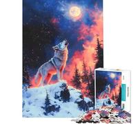 Puzzle per adulti da 1000 pezzi: Lupo bianco che ulula alla luna Un gioco difficile e stimolante ideale per donne e ragazzi dai 14 anni in su (38x26cm)