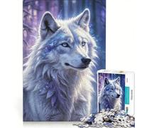 Puzzle per adulti da 1000 pezzi Lupo bianco in inverno gioco rompicapo difficile ideale come regalo per tutta la famiglia 50x75cm