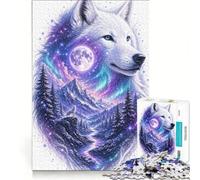 Puzzle per adulti da 1000 pezzi, Lupo Celeste, Aurora e Spirito, Gioco Divertente, Rilassante e Intellettualmente Stimolante, Rafforza l'Amore tra le Coppie 38x26cm