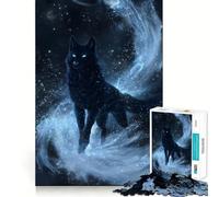 Puzzle per adulti da 1000 pezzi "Lupo celeste nella notte stellata" Gioco di abilità cognitive Gioco rilassante Regalo festivo per il tempo libero (38x52cm)