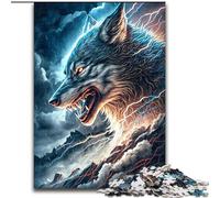 Puzzle per adulti da 1000 pezzi, Lupo del sogno cosmico, in cartone, design intricato per adolescenti, decorazioni fai da te e divertimento che stimola il cervello, 1000 pezzi(26x38cm)