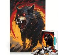 Puzzle per adulti da 1000 pezzi: Lupo furioso che ringhia, gioco rompicapo, difficile, ideale come regalo per tutta la famiglia 38x52cm