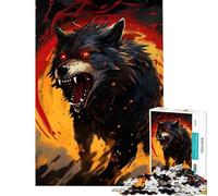 Puzzle per adulti da 1000 pezzi Lupo furioso che ruggisce Puzzle da 1000 pezzi Giocattolo antistress Migliora la memoria compleanno e Natale (75x50cm)