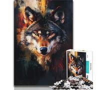 Puzzle per adulti da 1000 pezzi, lupo grigio, antistress, per ammazzare il tempo, lista dei desideri con Babbo Natale, 38x26cm