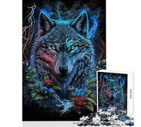 Puzzle per adulti da 1000 pezzi lupo in mandala giungla giochi rilassanti regalo per donne giocattolo fai da te compleanno e Natale (50x75cm)