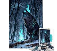 Puzzle per adulti da 1000 pezzi: Lupo mistico nella foresta invernale Un gioco interattivo un'opera d'arte compleanno e Natale (Dimensioni: 38x26cm)