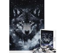 Puzzle per adulti da 1000 pezzi Lupo nel cielo notturno Giocattolo Decorazione da parete Opera d'arte Regalo per gioco educativo Migliora l'amore tra coppie Dimensioni 50x75cm