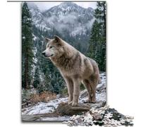 Puzzle per adulti da 1000 pezzi "Lupo nella neve", gioco stimolante e per famiglie con pezzi completamente interconnessi e di forma casuale dimensioni 26x38cm