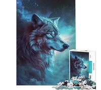 Puzzle per adulti da 1000 pezzi "Lupo nello spazio e nella galassia" - Gioco educativo stimolante per l'intelletto ideale come regalo di Babbo Natale segreto o antistress (dimensioni 38x26cm)