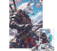 Puzzle per adulti da 1000 pezzi Lupo Samurai Sotto i Ciliegi in fiore Puzzle da 1000 pezzi Decorazione per la casa Giocattolo antistress Divertimento in famiglia e serate di gioco (38x26cm)
