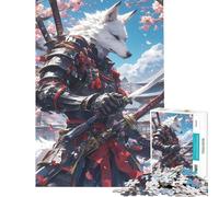 Puzzle per adulti da 1000 pezzi Lupo Samurai Sotto i Sakura Puzzle da 1000 pezzi Giocattolo Decorazione da parete Decorazione da parete Regalo di Natale Compleanno (38x52cm)