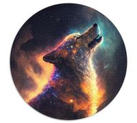Puzzle per adulti da 1000 pezzi "Lupo solitario nello spazio" in cartone, rompicapo fai da te, gioco perfetto per famiglie o regalo decorativo, 67,5x67,5 cm.