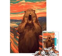 Puzzle per adulti da 1000 pezzi "L'urlo del capibara" giochi rilassanti giocattoli educativi regalo per compleanni divertente e spiritoso (dimensioni 50x75cm)