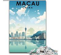 Puzzle per adulti da 1000 pezzi, Macao, Cina, viaggio, gioco per famiglie, antistress, sfida difficile, rafforza l'amore tra coppie, 26x38cm