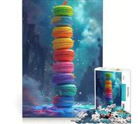 Puzzle per adulti da 1000 pezzi, Macaron colorati, gioco impossibile, migliora la memoria, con pezzi a incastro di forma casuale 38x52cm