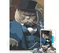 Puzzle per adulti da 1000 pezzi, Mafia dei Gatti, gioco pratico, rilassante e stimolante per la mente, ideale come decorazione da scrivania 38x26cm