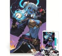 Puzzle per adulti da 1000 pezzi: Maga dalla pelle blu con sfera magica, gioco rilassante, divertente e spiritoso, regalo di compleanno, regalo 38x26cm