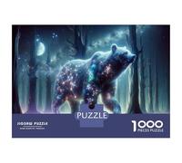 Puzzle Per Adulti Da 1000 Pezzi Magical Forest Bear Night Scene Puzzle Per Adulti Gioco Rompicapo Analisi E Logica Attività Divertenti Da Fare A Casa, 38x26cm/1000pcs