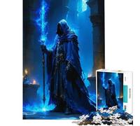 Puzzle per adulti da 1000 pezzi Mago Blu con Bastone gioco rompicapo sfida per l'intelligenza giocattolo avvincente regalo perfetto un'opera d'arte (dimensioni 38x26cm)