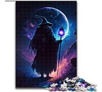 Puzzle per adulti da 1000 pezzi "Mago Oscuro" in legno,perfetto come decorazione fai da te o regalo di compleanno,50x75cm,divertente artigianato per tutta la famiglia,perfetto per compleanni e feste