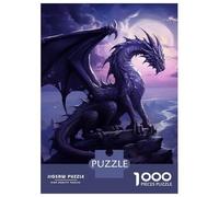 Puzzle Per Adulti Da 1000 Pezzi Majestic Black Dragon Puzzle Gioco Rompicapo Per Divertimento in Famiglia Interazione Genitore-figlio 52x38cm/1000pcs