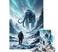 Puzzle per adulti da 1000 pezzi: Mammut gigante in un paesaggio innevato Puzzle da 1000 pezzi antistress ideale per le vacanze in casa per passare il tempo in famiglia e per serate di gioco (38x52cm)