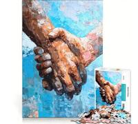 Puzzle per adulti da 1000 pezzi, mani impressioniste che reggono un dipinto, gioco impossibile, difficile, compleanno e altre occasioni 50x75cm