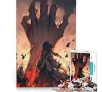 Puzzle per adulti da 1000 pezzi: mano e figura insanguinate tra le rovine, gioco interattivo per divertimento in famiglia, compleanni e altre occasioni 38x52cm