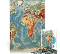 Puzzle per adulti da 1000 pezzi,mappa del mondo antica,taglio liscio,gioco creativo per la mente,divertimento per il tempo libero,regalo di Natale rilassante (38x26cm)