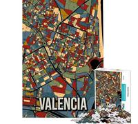 Puzzle per adulti da 1000 pezzi mappa della città di Valencia Spagna Puzzle artistico per ragazzi regalo di compleanno gioco stimolante e impegnativo 50x75cm