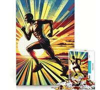 Puzzle per adulti da 1000 pezzi maratoneta al tramonto gioco educativo decorazione perfetta ogni pezzo è unico 50x75cm