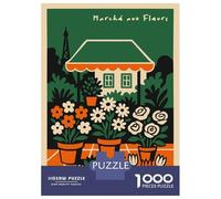 Puzzle Per Adulti Da 1000 Pezzi Marché Aux Fleurs Floral Illustration Puzzle Per Adulti Gioco Pratico Sfida Difficile Aiuta Ad Allenare Il Cervello 70x50cm/1000pcs