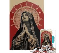 Puzzle per adulti da 1000 pezzi Maria in preghiera con aureola difficile e stimolante antistress decorazione per la casa adatto a partire dai 14 anni (38x52cm)