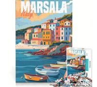 Puzzle per adulti da 1000 pezzi Marsala Italia gioco impossibile migliora la memoria con pezzi di forma casuale completamente ad incastro 38x52cm