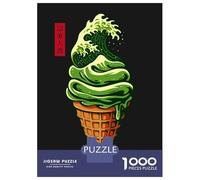 Puzzle Per Adulti Da 1000 Pezzi Matcha Wave Ice Cream Cone Puzzle Giochi Rilassanti Decorazione Perfetta Regali Unici Per Compleanno E Natale 52x38cm/1000pcs