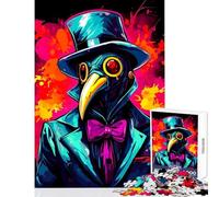 Puzzle per adulti da 1000 pezzi,medico della peste in abito con cappello a cilindro,giocattolo educativo,regalo di compleanno,giochi rilassanti con poster abbinato e quiz,dimensioni del foglio 38x26cm