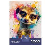 Puzzle Per Adulti Da 1000 Pezzi Meerkat Watercolor Print Puzzle Per Adulti Gioco Pratico Sfida Difficile Aiuta Ad Allenare Il Cervello 70x50cm/1000pcs