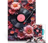 Puzzle per adulti da 1000 pezzi Melodie floreali in vinile Fatto di cartone per età 14+ Per divertimento in famiglia e serata di giochi Collezione degli artisti, Belle arti misurare：38x52cm