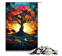 Puzzle per adulti da 1000 pezzi meraviglioso puzzle colorato con albero per adulti giochi in legno per famiglie regali di Natale e compleanno 75x50 cm