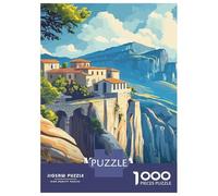 Puzzle Per Adulti Da 1000 Pezzi Meteora Monasteries Trail Greece Illustration Puzzle Per Adulti Gioco Per Famiglie Analisi E Logica Regali Di Natale E Compleanno 38x26cm/1000pcs